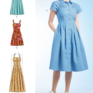 DRESS SEWING PATTERN | Sew Women Clothes Clothing | Vintage 40s 50s Button-Down Summer Beach Sundress Size 4 6 8 10 12 14 16 18 20 Plus 9742
