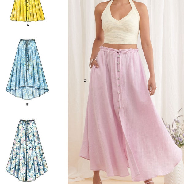 SKIRT SEWING PATTERN | Sew Womens Clothes Clothing | Short Long Maxi Midi Boho Style | Size 4 6 8 10 12 14 16 18 20 Plus | Easy Simple 9786