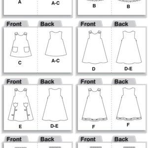 GIRLS SEWING PATTERN Sew Summer Clothes Clothing Jumper Dress Shorts Tank Top Sundress Child Size 1 2 3 4 Toddler Easy Outfit 5416 image 2