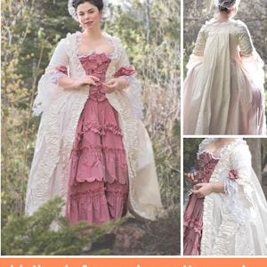 GEORGIAN SEWING PATTERN | Sew Womens Halloween Outfit | Baroque Colonial 1700s Dress Outlander | Size 4 6 8 10 12 14 16 18 20 22 Plus | 8578