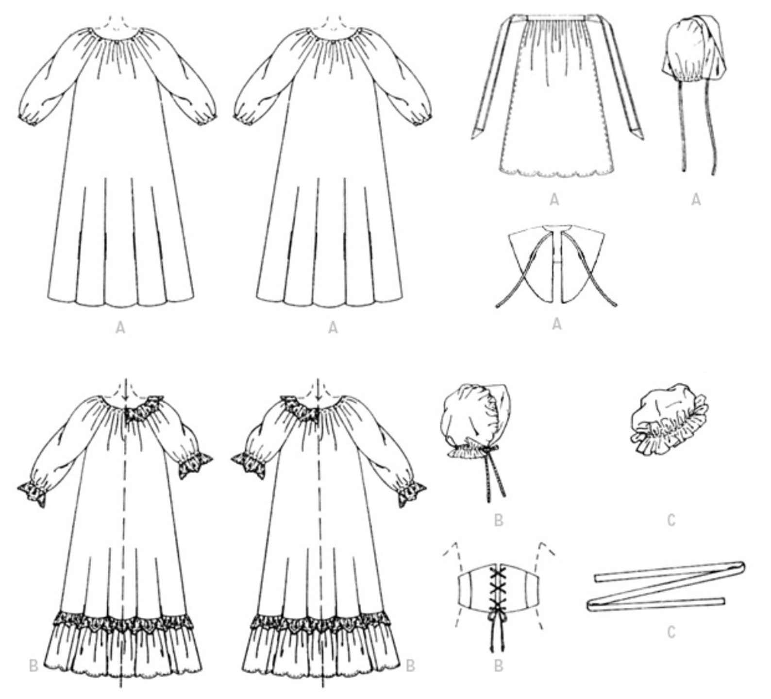 COSTUME SEWING PATTERN Make Halloween Pilgrim Pioneer Etsy