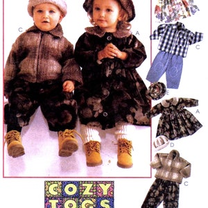 TODDLER SEWING PATTERN | Sew Boys Girls Clothes Clothing | Dress Jacket Pants Hat Long Sleeve Coat | Child Size 1 2 3 | Winter Outfit | 8548