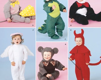 MODÈLE DE COUTURE DE DÉGUISEMENT | Coudre une tenue de carnaval d’Halloween pour tout-petits | Souris Dinosaure Panda Ange Ours en peluche Diable Bébé | Taille 1/2 1 2 3 4 | 2506