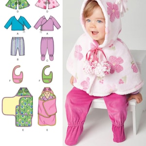 LAYETTE SEWING PATTERN | Sew Baby Boy Girl Clothes  Infant Clothing | Winter Cape Shirt Pants Blanket | Size Preemie 3 6 9 12 18 Months 1564