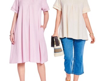 WOMENS SEWING PATTERN | Sew Summer Clothes Clothing | Shirt Top Dress Short Sleeves Comfortable Easy | Size 20 22 24 26 28 30 Plus | 5639
