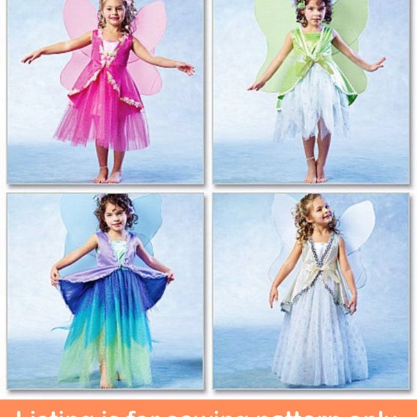 COSTUME SEWING PATTERN | Make Halloween Carnival Outfit | Girls Fairy Princess Ballerina | Child Size 2 3 4 5 6 7 8 | For Kids Children 4887