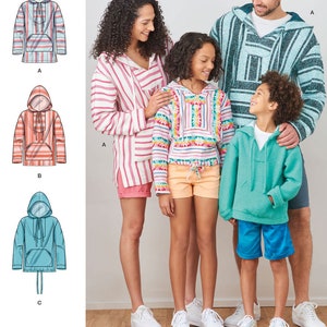 HOODIE SEWING PATTERN | Sew Matching Men Women Boy Girl Teen Clothes Clothing | Sweatshirt Shirt Hood Child Size 4 5 6 7 8 10 12 14 16  9759