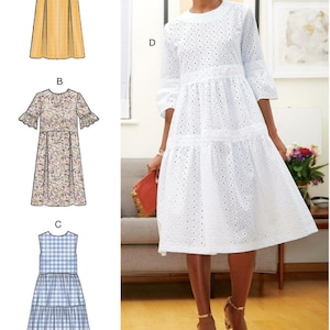 DRESS SEWING PATTERN | Sew Womens Misses Clothes Clothing | Sundress Boho Retro Eyelet Summer Easy | Size 6 8 10 12 14 16 18 20 22 Plus 7948