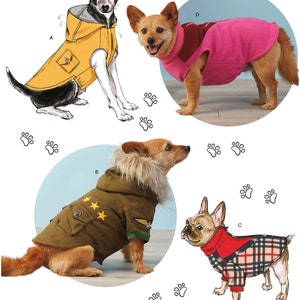 PET SEWING PATTERN | Make Dog Clothes | Puppy Clothing  l Coat Military Bomber Jacket Raincoat | Costume for Small Medium Large Dogs | 8861