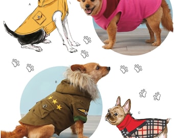 PET SEWING PATTERN | Make Dog Clothes | Puppy Clothing  l Coat Military Bomber Jacket Raincoat | Costume for Small Medium Large Dogs | 8861