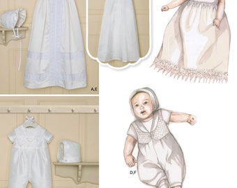 CHRISTENING SEWING PATTERN |Make Baby Girl Boy Clothes | Infant Clothing Gown Dress Romper Bonnet Baptism  Preemie Newborn - xl Babies |8024