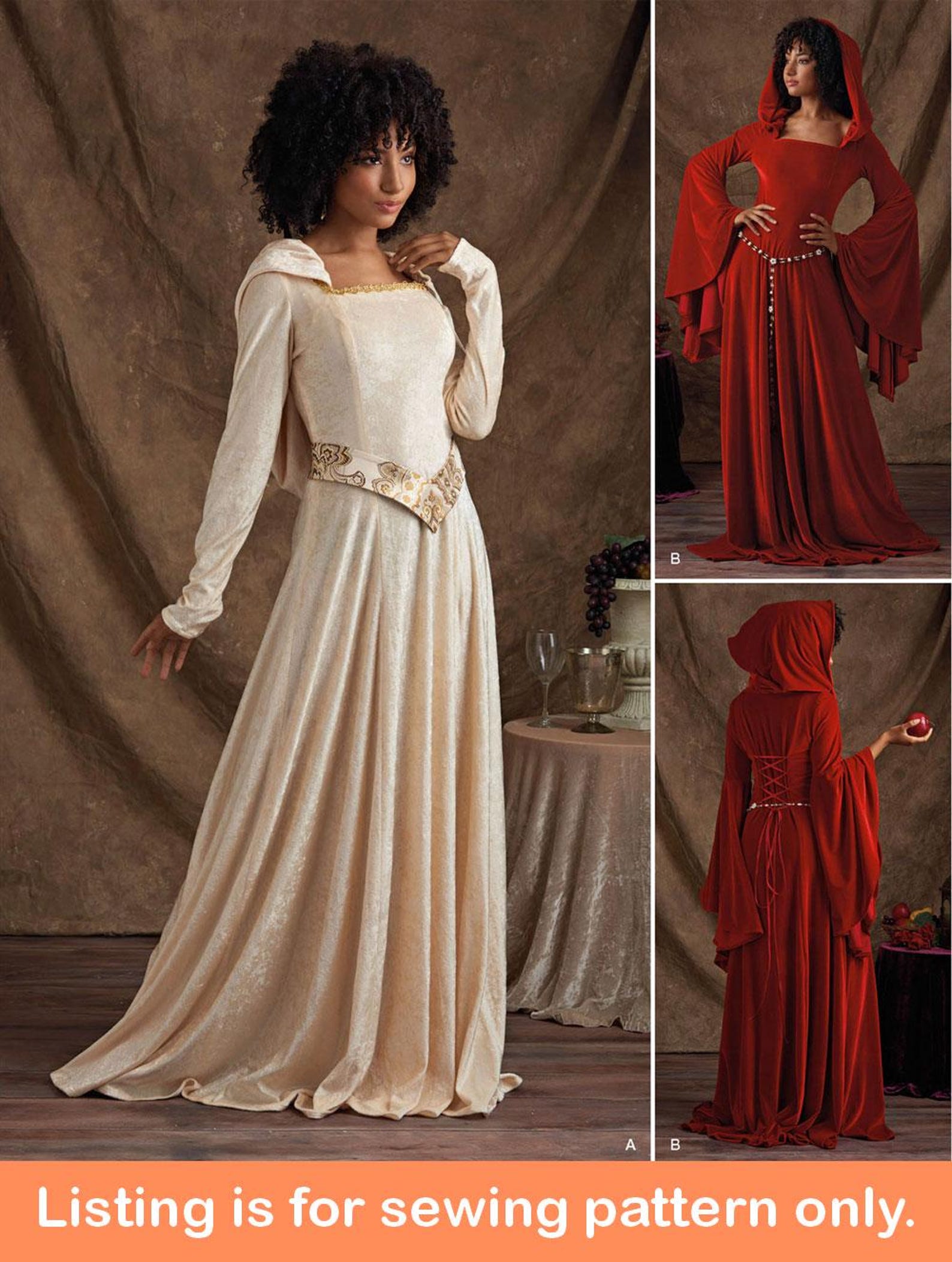 Pattern For Renaissance Hood COSTUME SEWING PATTERN | Sew Women Halloween Carnival Dress | Hood ...