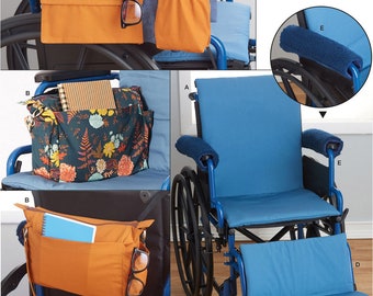 Pode incluir: Padrão de costura para acessórios de cadeira de rodas, incluindo capas para braços, almofada de assento, bolso traseiro e porta-copos. O padrão é projetado e impresso nos EUA. O padrão é chamado de "easy-to-sew".