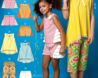 Sale!! SUMMER SEWING PATTERN | Make Girls Clothes | Kids Clothing Spring Tank Top Short Long Shorts Ruffle | Size 3 4 5 6 7 8 10 12 14 7149