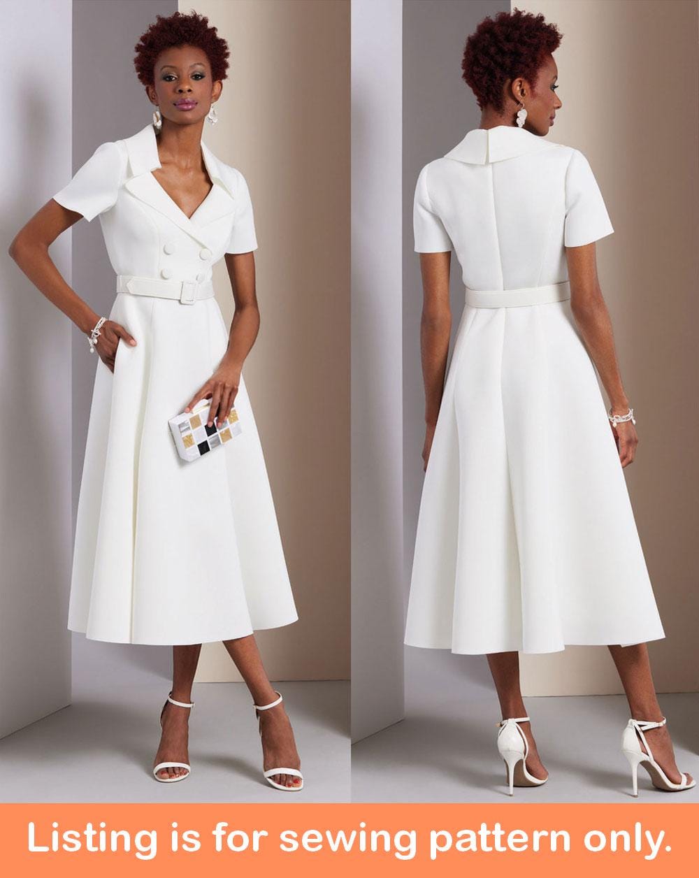 Abito da donna anni '50, a maniche corte, stile