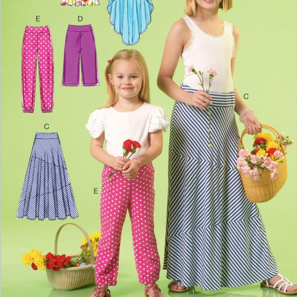Sale!!! GIRLS SEWING PATTERN | Sew Clothes Clothing | Short Long Skirts Midi Pants Kids Teen | Size 3 4 5 6 7 8 10 12 14 | Fall Summer 7113