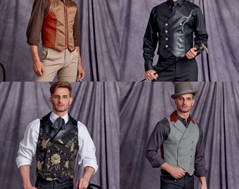 VEST SEWING PATTERN | Sew Mens Clothes Clothing Costume | Halloween Steampunk Victorian Regency | Size 38 40 42 44 46 48 50 52 Plus | 11598