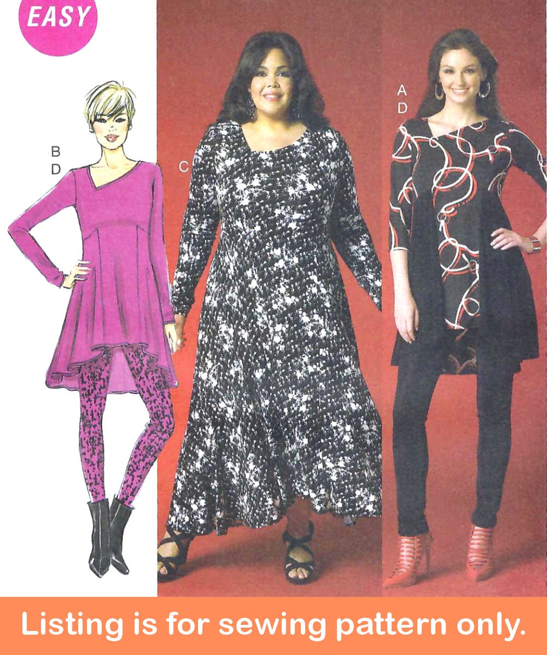 WOMENS SEWING PATTERN | Sew Fall Clothes Clothing | Tunic Top Long ...