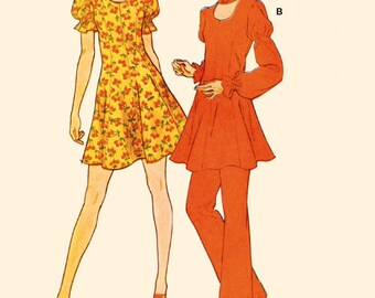 70s SEWING PATTERN | Sew Womens Clothes Clothing | Retro 1970s Dress Top Pants Shorts Vintage | Size 4 6 8 10 12 14 16 18 20 22 Plus | 8465