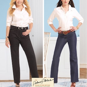 Può includere: Due donne che indossano camicie bianche abbottonate e jeans. La donna a sinistra indossa jeans neri e una cintura nera. La donna a destra indossa jeans blu e una cintura marrone. L'immagine include il testo "The Palmer/Pletsch Tissue Fitting Method".