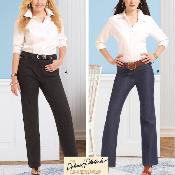 JEANS SEWING PATTERN | Sew Womens Misses Clothes Clothing | Pants Straight Leg Boot Cut | Size 8 10 12 14 16 18 20 22 24 Plus | Denim | 6840