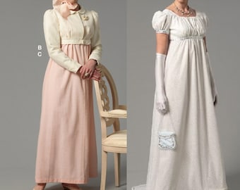 REGENCY SEWING PATTERN | Sew Womens Misses Halloween Outfit | Dress Jacket Bridgerton Jane Austen | Size 6 8 10 12 14 16 18 20 22 Plus 8132