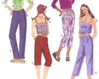 GIRLS SEWING PATTERN | Sew Tween Teen Clothes Clothing | Tank Top Cropped Shirt Capri Pants | Size 12 14 16 | Spring Summer Outfit Easy 3267