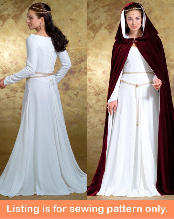 Sale!! COSTUME SEWING PATTERN | Sew Womens Halloween Carnival Dress | Medieval Renaissance Outfit Cape Cloak Size 6 8 10 12 14 16 18 20 4377