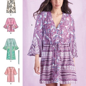 CAFTAN SEWING PATTERN | Sew Women Misses Clothes Clothing | Wrap Long Short Robe Bathrobe | Size 6 8 10 12 14 16 18 20 22 24 Plus Easy 11531