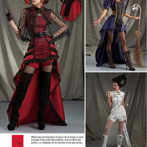 COSTUME SEWING PATTERN | Sew Womens Halloween Carnival Outfit | Vampire Vamp Witch Steampunk Punk Cosplay Size 6 8 10 12 14 16 18 20 22 8719