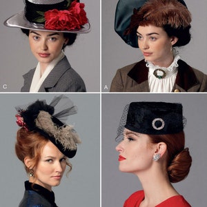 HOED NAAIEN PATROON | Sew Womens Headwear | Victoriaanse Edwardiaanse fascinator | Steampunk Kostuum Cosplay Mode Baret Bunker 20s 30s 6397