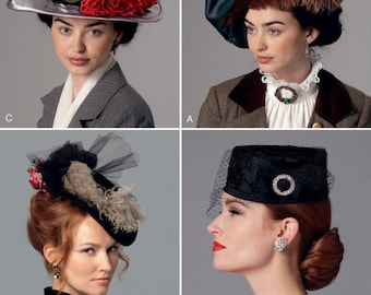PATRÓN DE COSTURA DE SOMBRERO / Tocado victoriano eduardiano para mujer / Tocado Steampunk para disfraz de cosplay, boina estilo pastillero, años 20 y 30, 6397