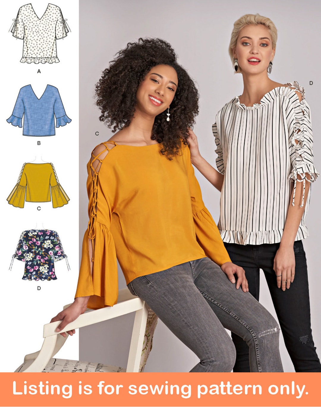 TOP SEWING PATTERN | Sew Womens Misses Clothes Clothing | Shirt Long ...