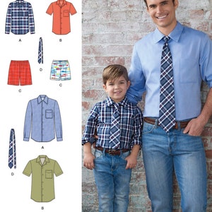 Father Son SEWING PATTERN Sew Men Boys Matching Clothes - Etsy