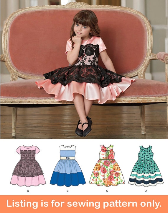 DRESS SEWING PATTERN Make Girls Party Clothes Kids Special Occasion Clothing  Child Size 3 4 5 6 7 8 Outfit for Church Children 8182 -  Canada