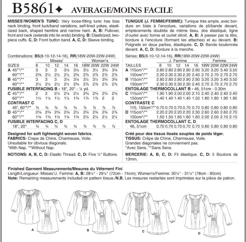SHIRT SEWING PATTERN | Sew Womens Misses Clothes Clothing | Blouse Long ...