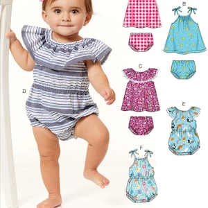 MODELLO DI CUCITO PER NEONATI / Crea vestiti per bambine / Tutina per neonati, abito a palloncino, prendisole / Taglia neonato - XL / Vestito estivo primaverile per neonati / 6549