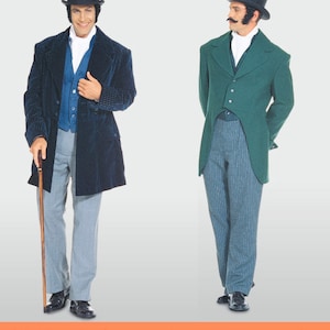 COSTUME SEWING PATTERN | Sew Mens Clothes Clothing | Halloween Regency Suit Coat Jacket Pants Vest | Size 34 36 38 40 42 44 46 48 50 | 2767