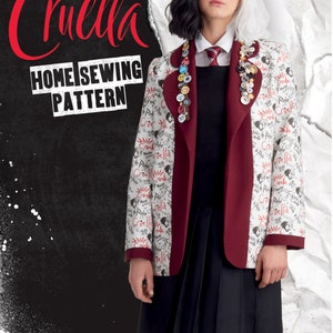 COSTUME SEWING PATTERN | Sew Womens Mens Unisex Halloween Jacket | Cruella Deville 101 Dalmatians | Size Small - Extra Large Plus | 10982