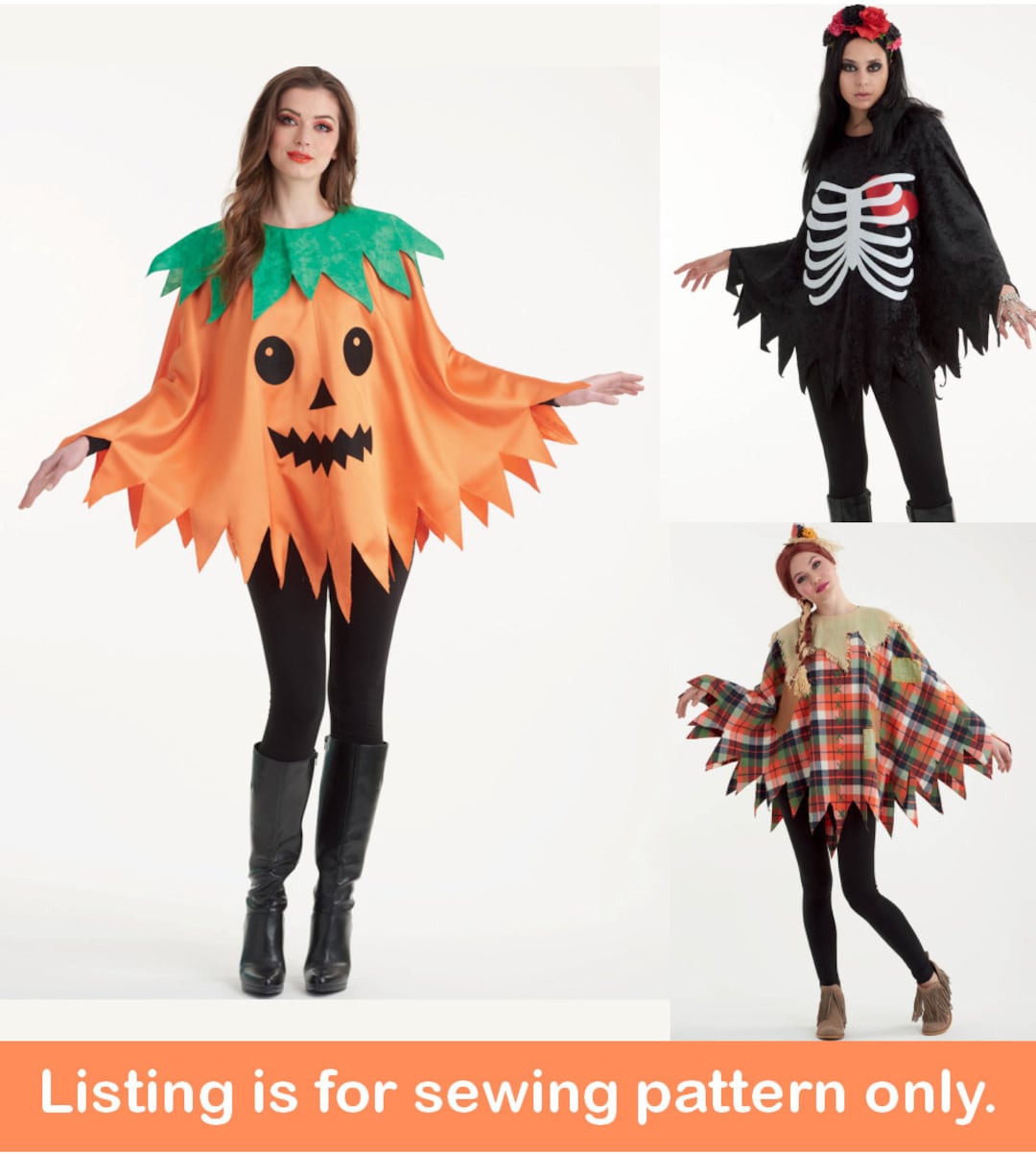 COSTUME SEWING PATTERN Sew Womens Halloween Carnival Outfit Poncho