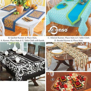 TABLE SETTING Sewing PATTERN | Sew Home Dining Room Decor | Extra Long Runner Placemat Tablecloth Napkins | Easy Thanksgiving Gift Idea 9401
