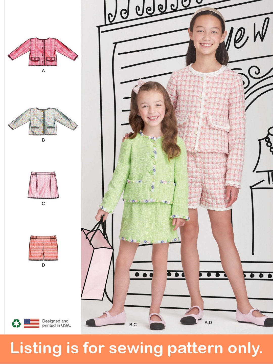 Sale!! GIRLS SEWING PATTERN | Sew Spring Clothes Clothing | Jacket ...