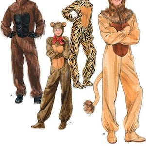COSTUME SEWING PATTERN | Sew Mens Womens Halloween Carnival Outfit | Gorilla Bear Cat Leopard Lion Adult Size Small - Extra Large Plus 2853