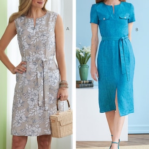 DRESS SEWING PATTERN | Sew Womens Clothes Clothing | Sleeveless Sundress Short Sleeves Pockets Sash | Size 6 8 10 12 14 | Spring Summer 6725