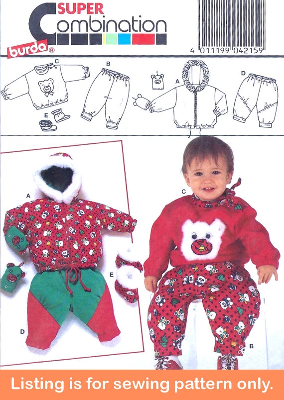 2 Patronen in 1 BABY NAAIEN PATROON Sew Baby Jongens Meisjes Kleding kleding Sweatsuit Winterjas Wanten Maat 3 6 9 12 Maanden 4215 Etsy Belgie