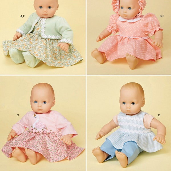 DOLL CLOTHES Sewing PATTERN | Sew Clothing for 15" Baby | Fits Bitty Baby Twin | Dress Bonnet Pants Coat Jacket Booties Sundress Easy 9660