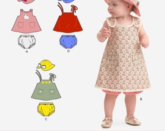 Sale!! BABY SEWING PATTERN | Sew Girls Clothes Infant Clothing | Dress Diaper Cover Sundress Hat | Size Newborn 3 6 12 18 24 Months | 10609