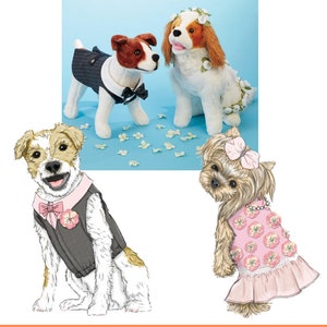 WEDDING SEWING PATTERN | Sew Dog Clothes Clothing l Bride Bridesmaid Flower Girl Dress Groom Ring Bearer Suit | Size Extra Small Medium 7850