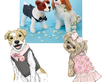 WEDDING SEWING PATTERN | Sew Dog Clothes Clothing l Bride Bridesmaid Flower Girl Dress Groom Ring Bearer Suit | Size Extra Small Medium 7850