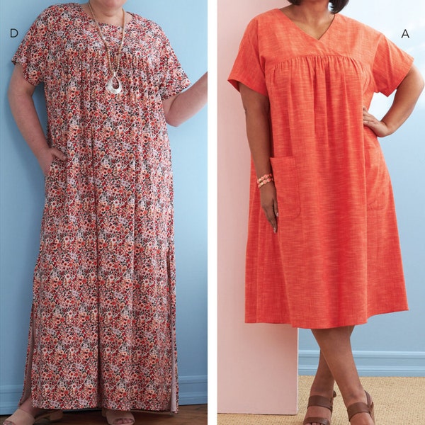 DRESS SEWING PATTERN | Make Womens Clothes Clothing | Short Sleeves | Size 1X - 4X Plus Size | Easy Simple Woman Spring Summer Outfit | 6755